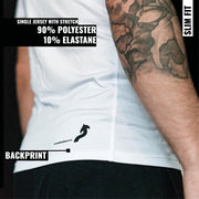 MOODIVATIONS // KICKASS REPEAT Fitness T-Shirt für Herren, Farbe: weiß - Rückenansicht
